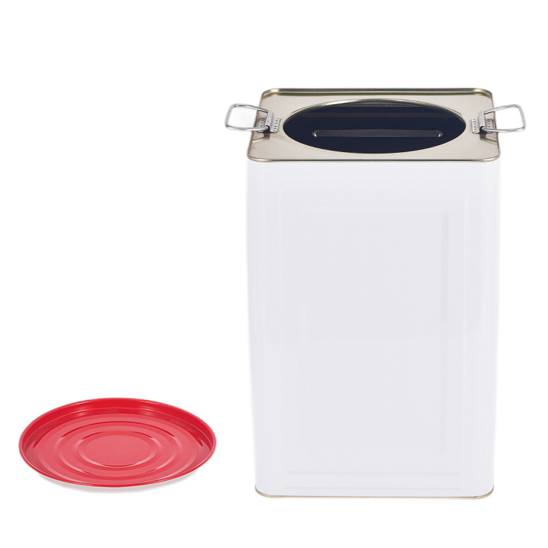 18L Square Tin Can with Lid for Food