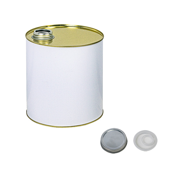 3L Round Tin Can with Screw Metal Cap