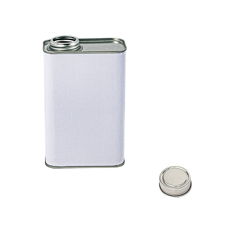 1L Rectangular Tin Can With Screw Metal Cap